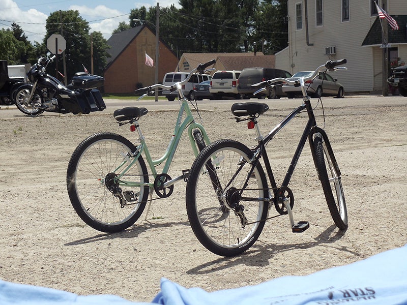 Two bikes were raffled off during the Blazing Star Trail celebration Sunday. Diane Ladlie won the women’s bike and Laverne Schroeder won the men’s bike. The Blazing Star Trail celebration was a part of Hayward’s annual Hayward Days. - Provided