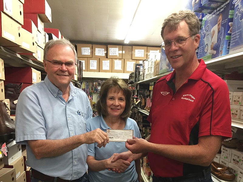 The Alden-Conger Supermilage team was the recipient of a recent donation from Fleet Farm Supply owners Steve and Kathy Nelson. Dave Bosma, who supervises the program, accepted the donation. Fleet Farm Supply is currently celebrating 60 years in business.  -Provided