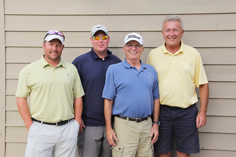 The Glenville-Emmons athletic boosters held their annual golf tournament July 16 at Northwood Country Club. From left, Brad Williamson, Chris Baas, Phil Schmidt and Lance Engebretson were this year’s winners. Provided