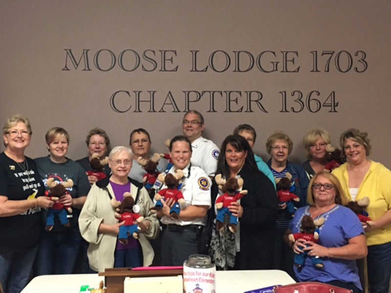 Albert Lea Moose Lodge 1703 and Chapter 1364 made a Tommy Moose donation to Gold Cross Ambulance Crew. - Provided 