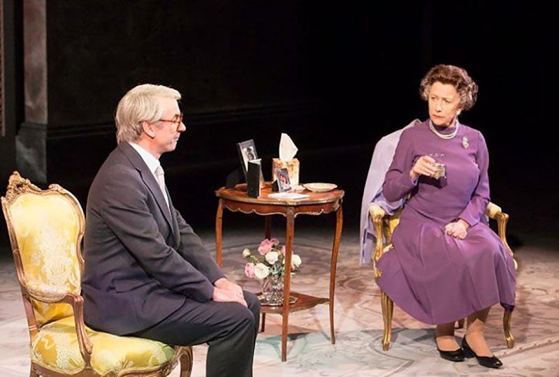 Helen Mirren, right, will perform as Queen Elizabeth II during National Theatre Live's broadcast performance of "The Audience" on Saturday at the Marion Ross Performing Arts Center. Provided