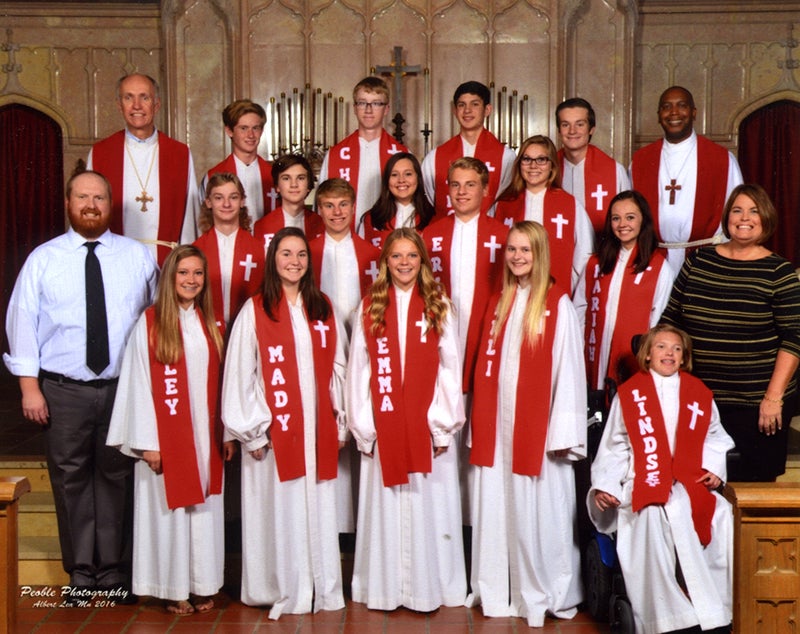 Multiple students received their affirmation of baptism on Sept. 25. Pictured in the first row, from left, are Jordan Winter, Haley Bachtle, Madyson Dreyling, Emma Loch, Karli Christenson and Lindsey Rognes; second row, from left, are Jacob Moffitt, Evan Hareid, Erik Hareid, Mariah Bennett and Jenny Edwin; third row, from left, are Ethan Dahl, Alexandria Jensen and Mikaela Pannkuk; and fourth row, from left, are the Rev. John Holt, Jack Edwin, Chance Palmer, Thomas Kaktis, Jaeger Classon and the Rev. Sean Forde. - Provided