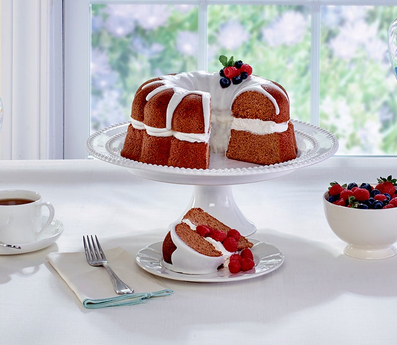Berries and Cream Fluted Pound Cake. - Provided